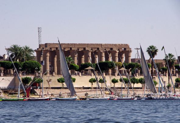Luxor temple Nile sunset Egypt